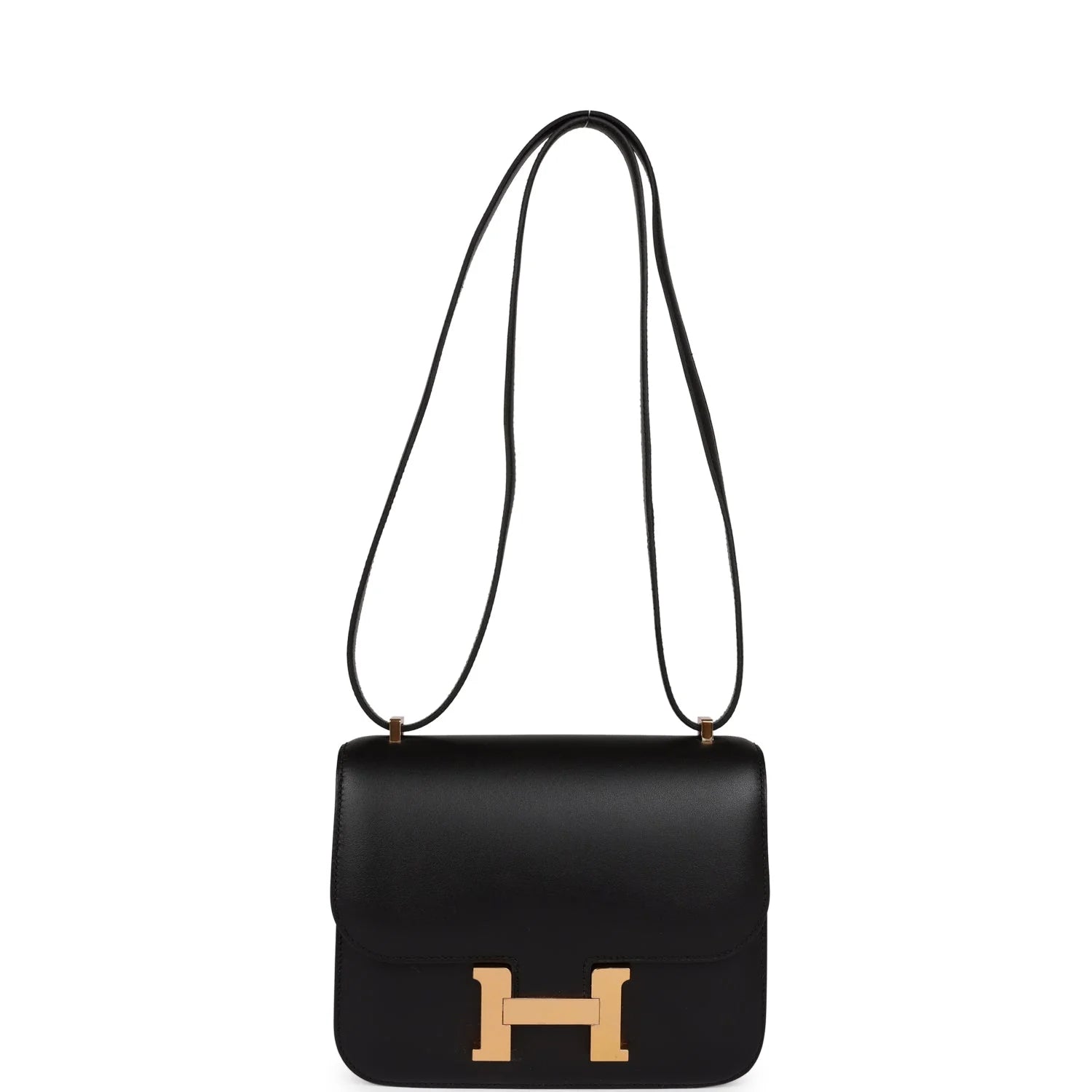 Black Leather Crossbody Bag Gold Hardware k7