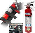 Dry Chemical 2.5 Pounds lbs Fire Extinguisher with Vehicle Bracket and Mobile Deals Adjustable Roll Bar Holder Mount compatible with Jeep Wrangler Unlimited, CJ, JK, TJ - Durable Strap Pack of 2