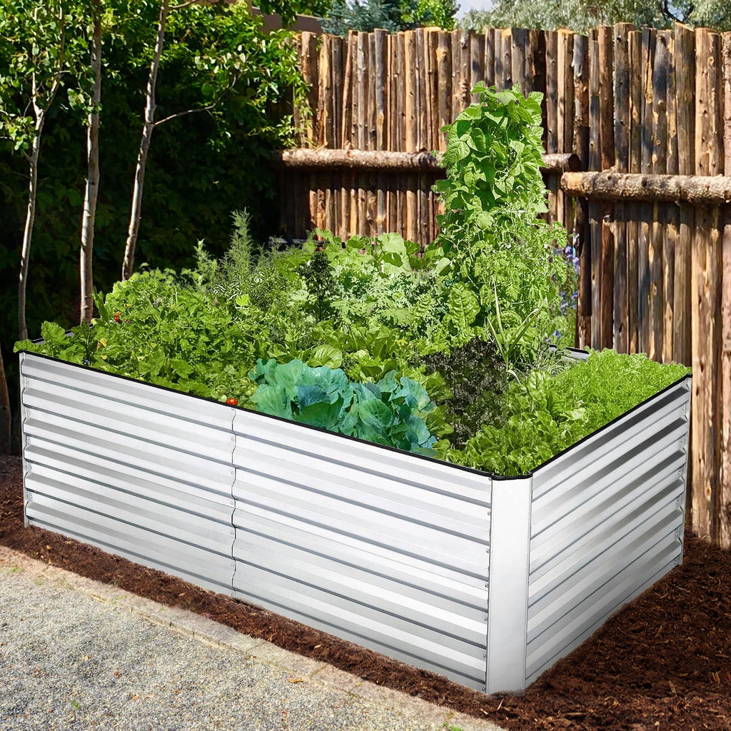 SEJOV Galvanized Raised Garden Bed 6ftx3ftx2ft Metal Planter Box S619