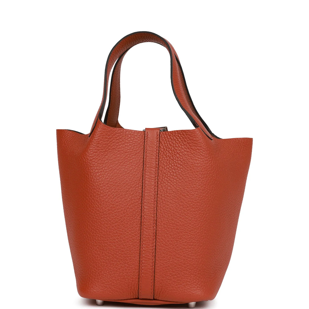 Cuivre Clemence Leather Handbag 18 with Palladium Hardware k7