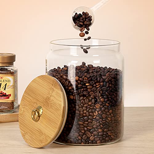 Large Glass Jars 1 Gallon with Bamboo Lids for Kitchen Storage D723