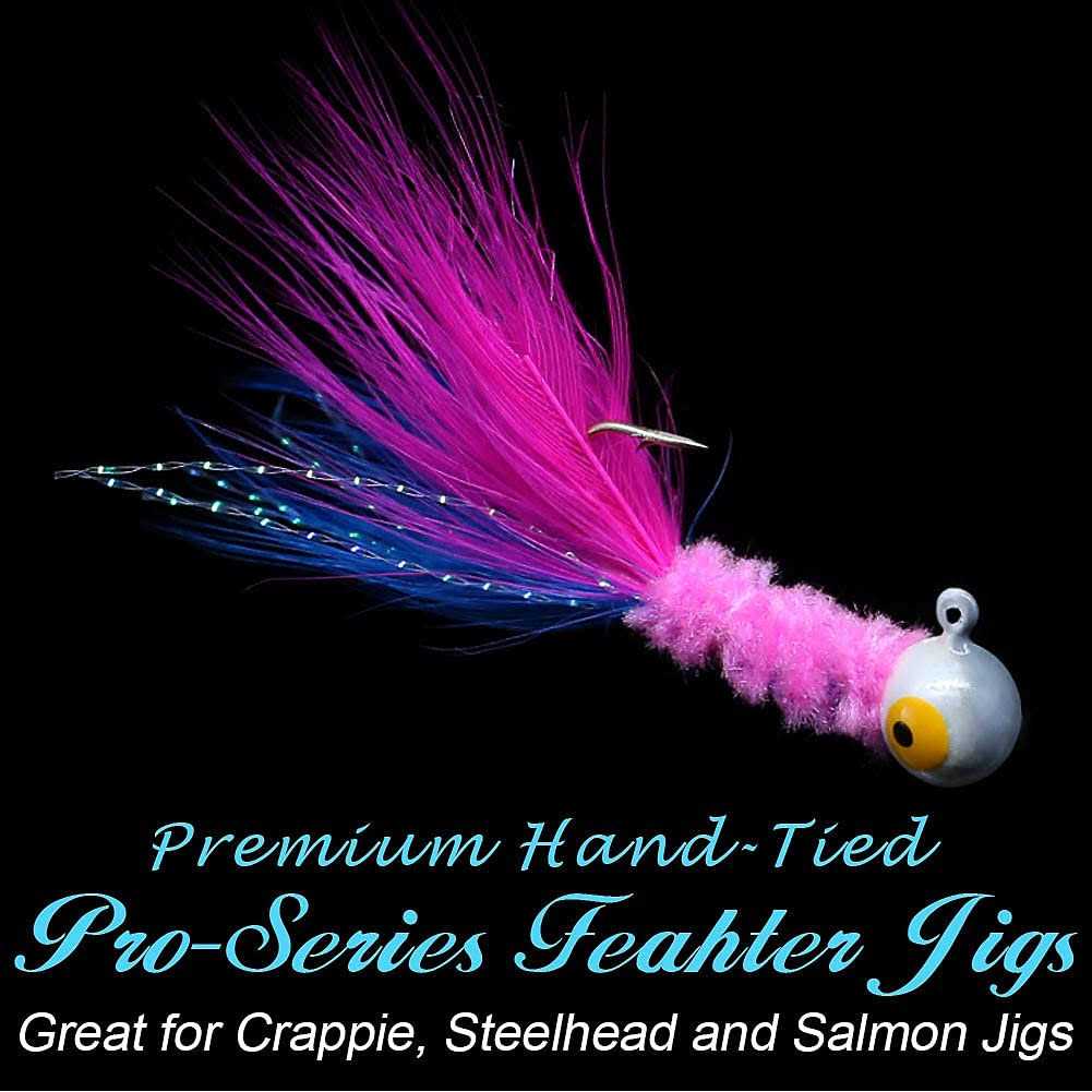 Marabou Feather Hair Jigs for Crappie Fishing Kit a7k