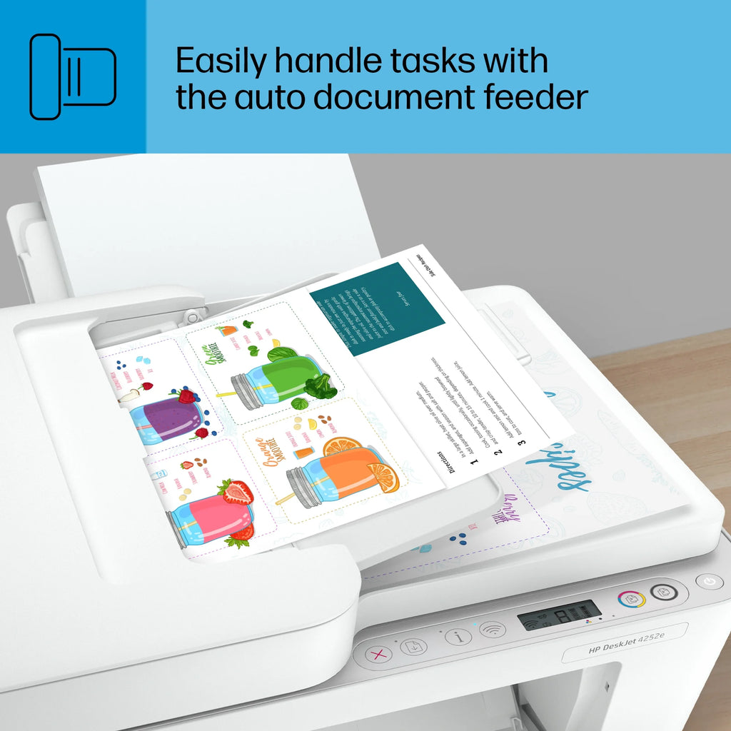 HP DeskJet 4252e Wireless All-in-One Color Inkjet Printer Scanner Copier k7