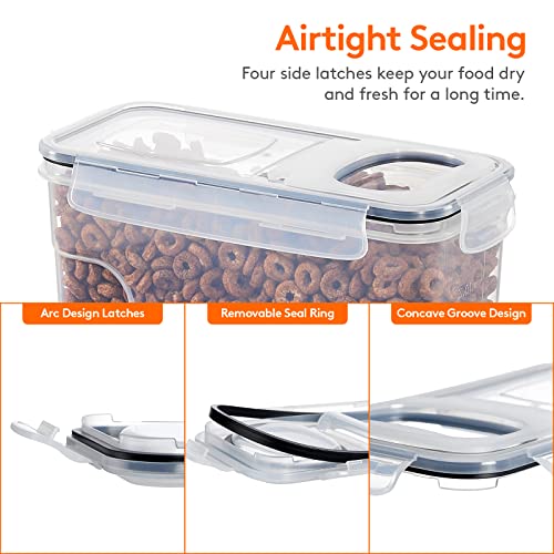 Lifewit 5.5L Cereal Containers with Flip-Top Lids, 4pcs Airtight Food Storage Canister Set D8796