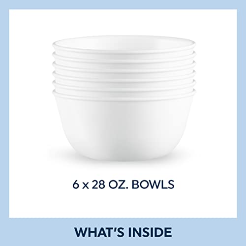 Corelle Vitrelle 18-Piece Dinnerware Set for 6, Winter Frost White, Chip Resistant H6270