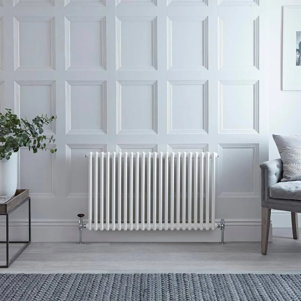 Traditional Column RADIATOR, Cast Iron Style, 23.5x22 x 39x22 in White Finish NAHB0088