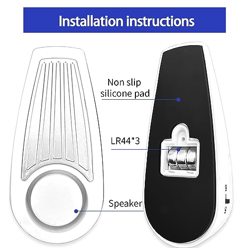Door Stop Alarm 130dB Security Wedge for Home Travel, Black 2 Pack J803703