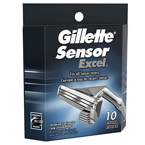 Gillette Sensor Excel Men's Razor Blade Refills, 10 Count V118