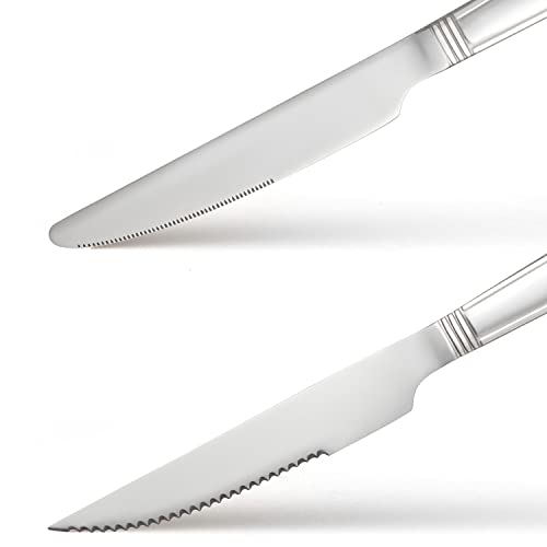 24-Piece Stainless Steel Silverware Set with Steak Knives, Service for 4 X313266