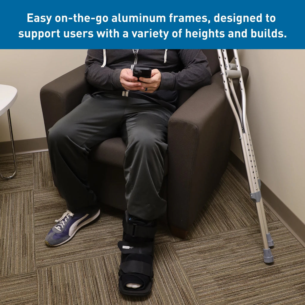 BodyMed Lightweight Aluminum Crutches Pair, Adult Medium, Height Adjustable Q712