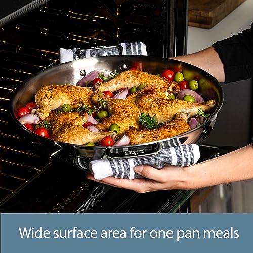 All-Clad D3 3-Ply Stainless Steel Large Frying Pan 7 Quart, Induction Safe O435