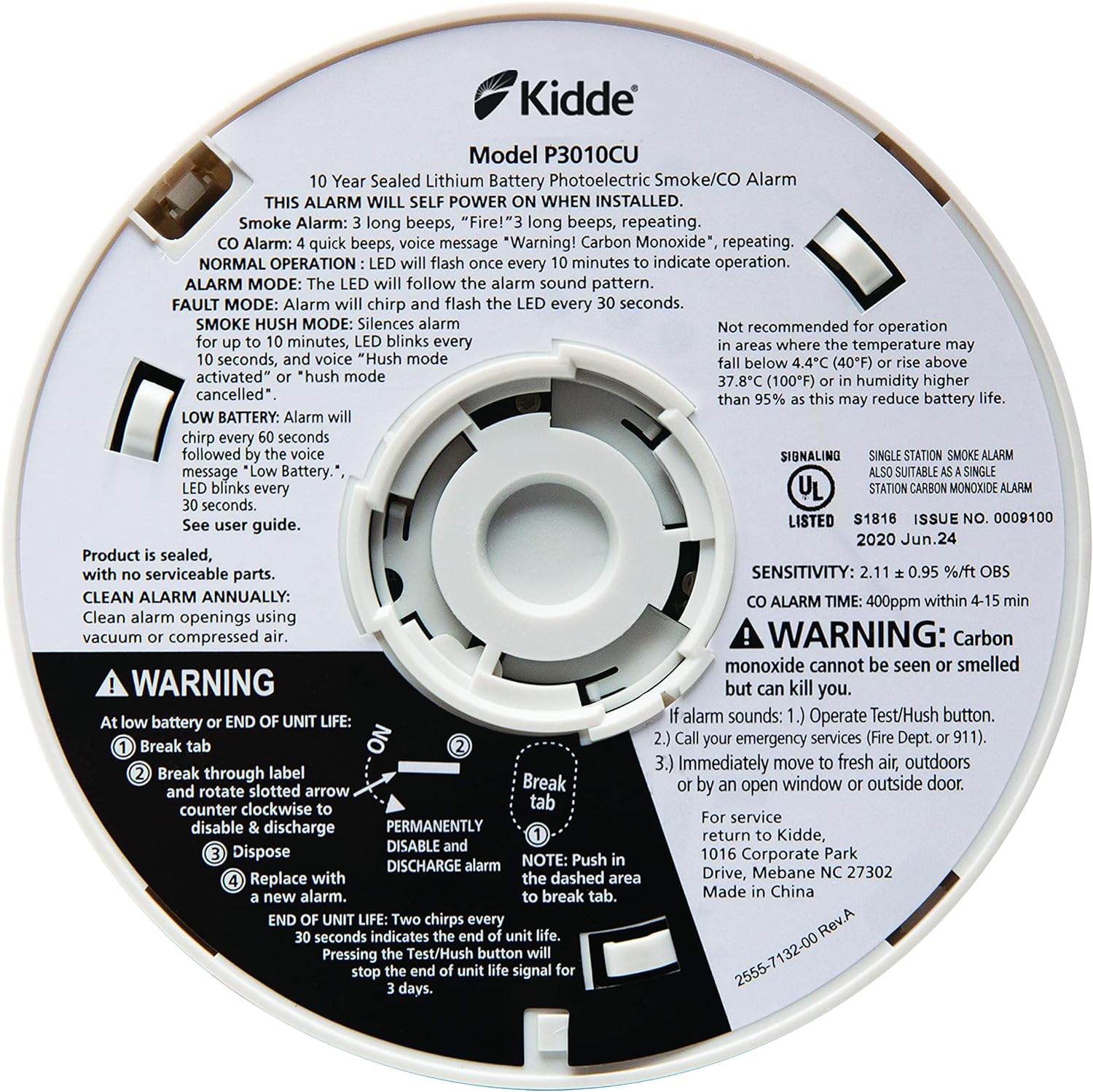 Kidde Smoke & Carbon Monoxide Detector, 10-Year Battery, Voice Alerts Q5361