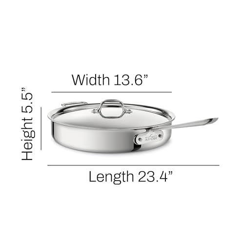 All-Clad D3 3-Ply Stainless Steel Sauté Pan 6 Quart Induction Safe N7918
