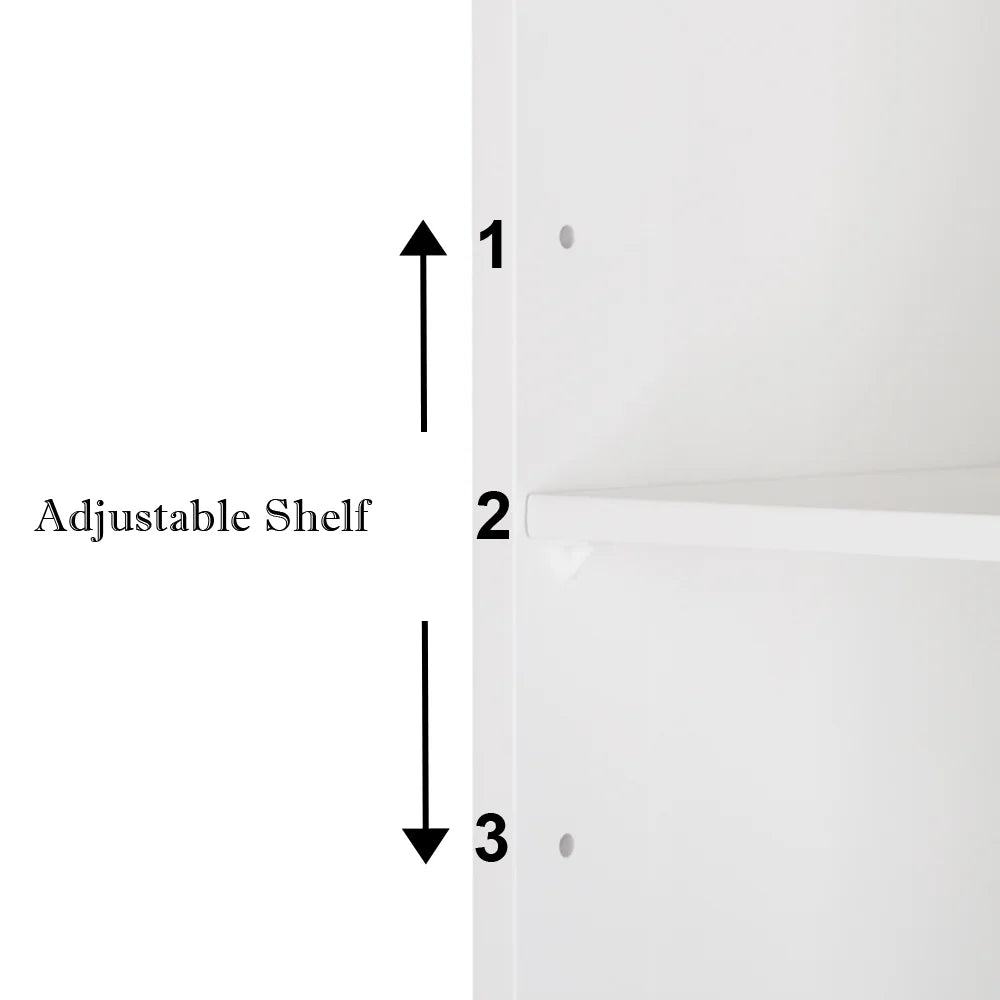VINGLI 67" Tall Narrow Bathroom Storage Cabinet White T475