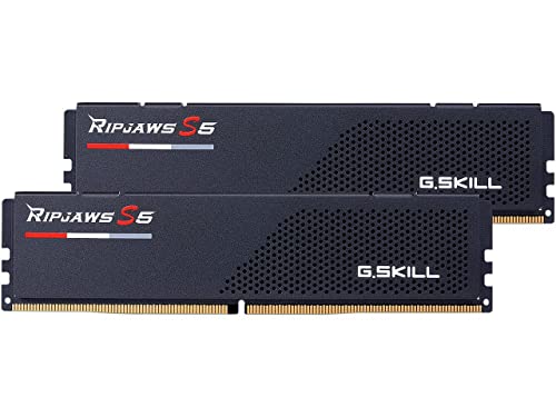G.SKILL Ripjaws S5 Series (Intel XMP 3.0) DDR5 RAM 32GB (2x16GB) 5600MT/s CL46-45-45-89 1.10V Desktop Computer Memory UDIMM - Matte Black (F5-5600J4645A16GX2-RS5K)