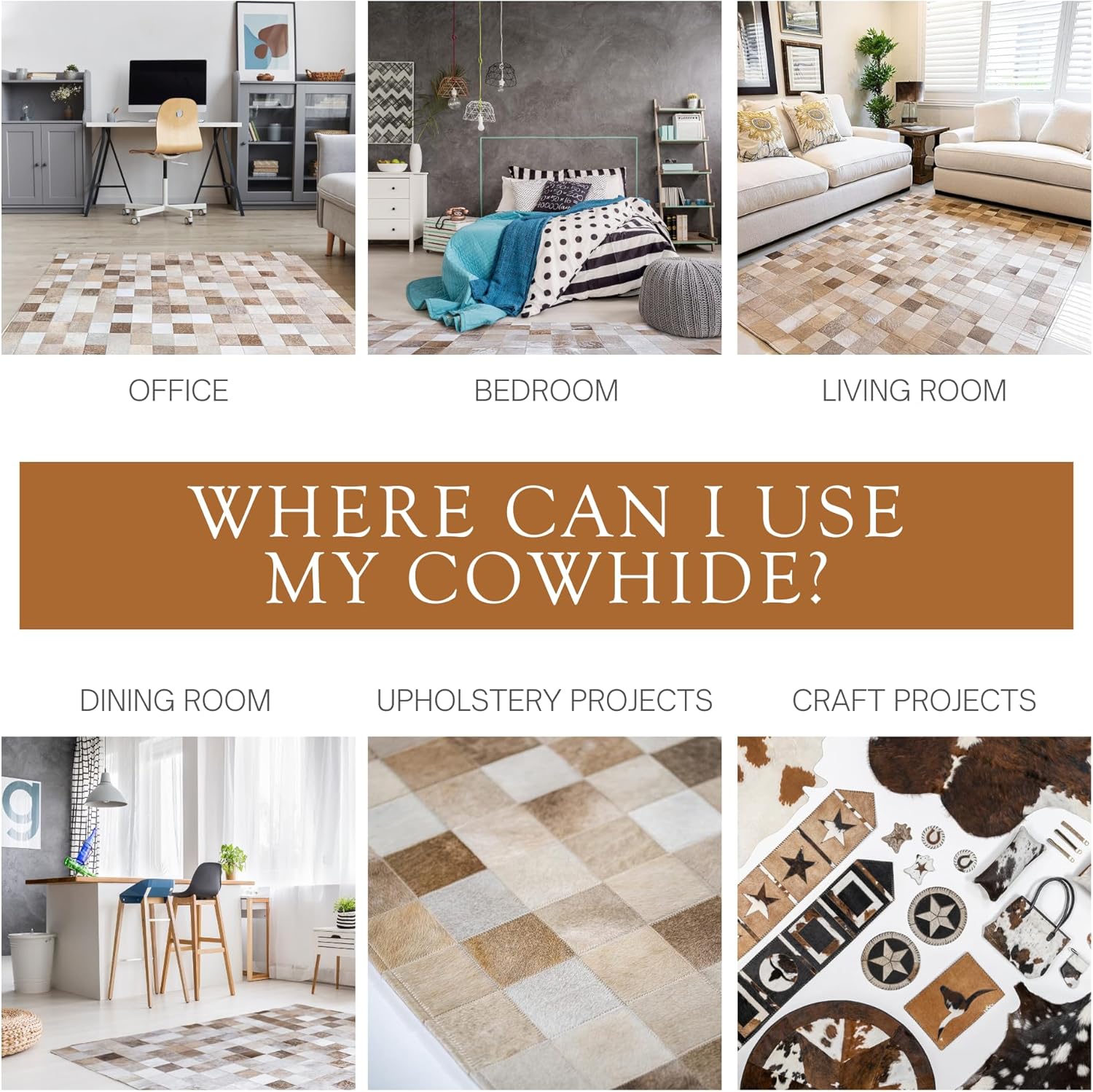 Sunshine Cowhides Patchwork Cowhide Rug - Taupe-Champagne, Medium 4x6 Ft. V42065