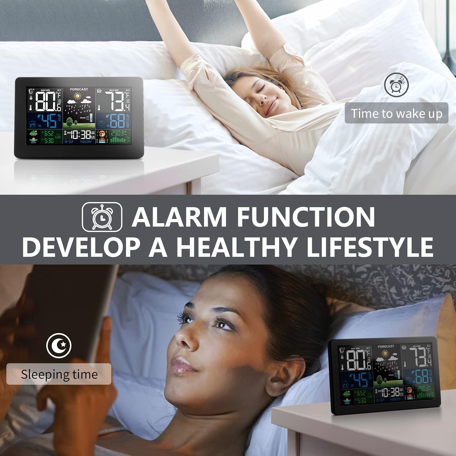Wireless Indoor Outdoor Weather Station with 3 Remote Sensors and Color Display L200