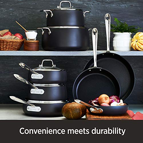 All-Clad HA1 Hard Anodized Nonstick Saute Pan and Fry Pan Set, 4 Quart, 10 Inch, Black S412854