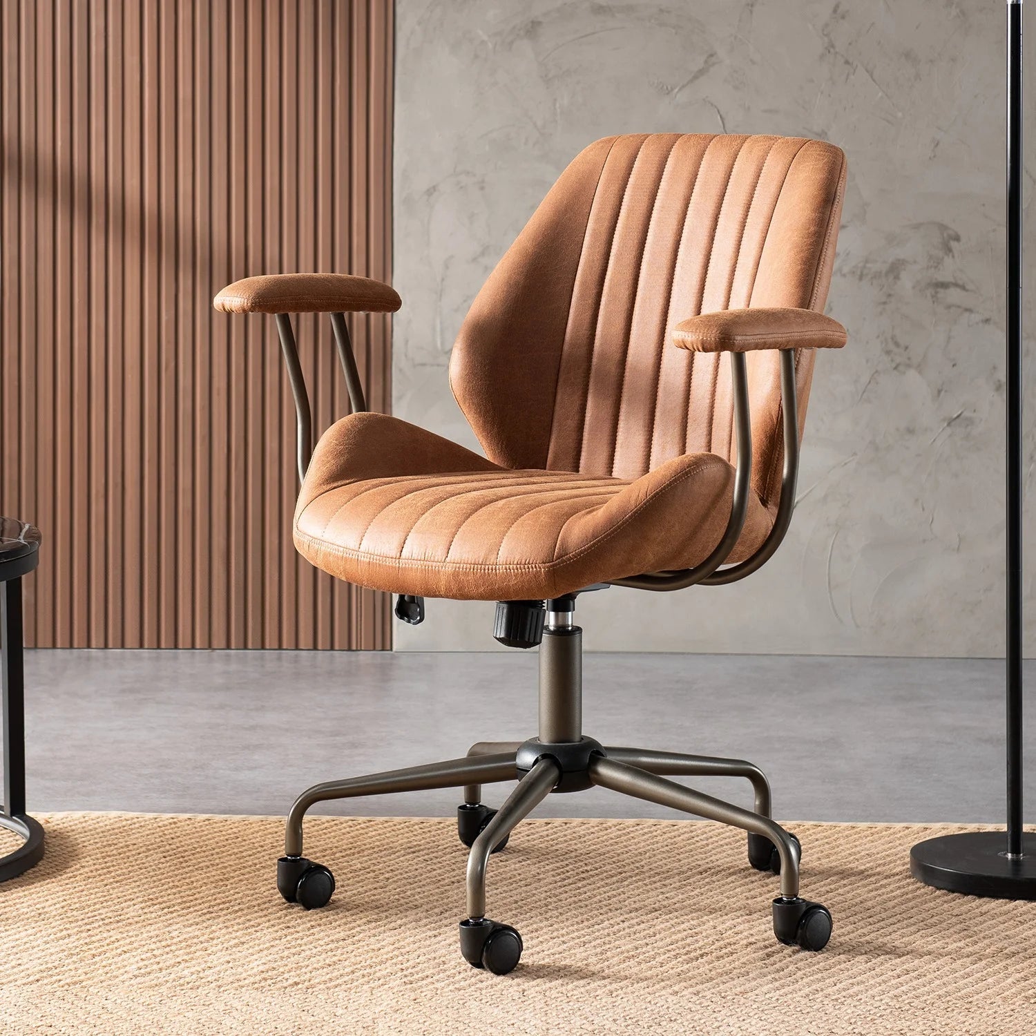 Ovios Ergonomic Office Chair with Lumbar Support, Suede Fabric J4512