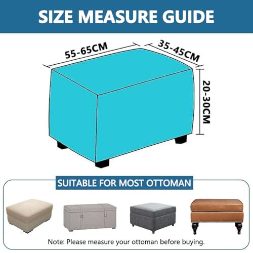 Stretch Ottoman Cover Rectangular Storage Ottoman Slipcover with Non-Slip Elastic Bottom T777