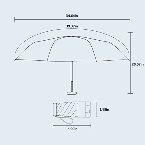 Compact Purse Umbrella UV Protection for Rain and Sun k7