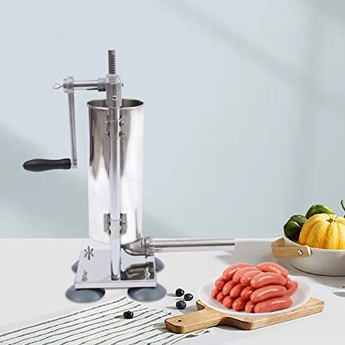 Vertical Stainless Steel Manual Sausage Stuffer, 6Lbs Suction Cup Type Y688