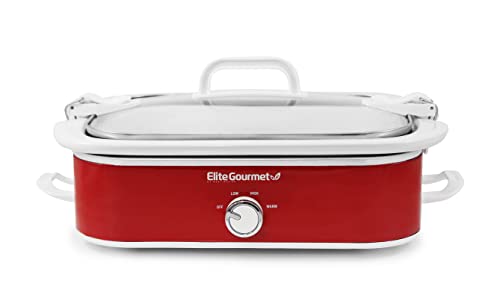 Elite Gourmet MST-5240 3.5Qt Casserole Slow Cooker, Red O2522