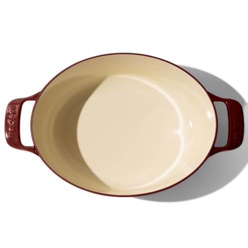 Made In Cookware Oval Dutch Oven 7.5 Quart Enameled Cast Iron Ruby Red H811906