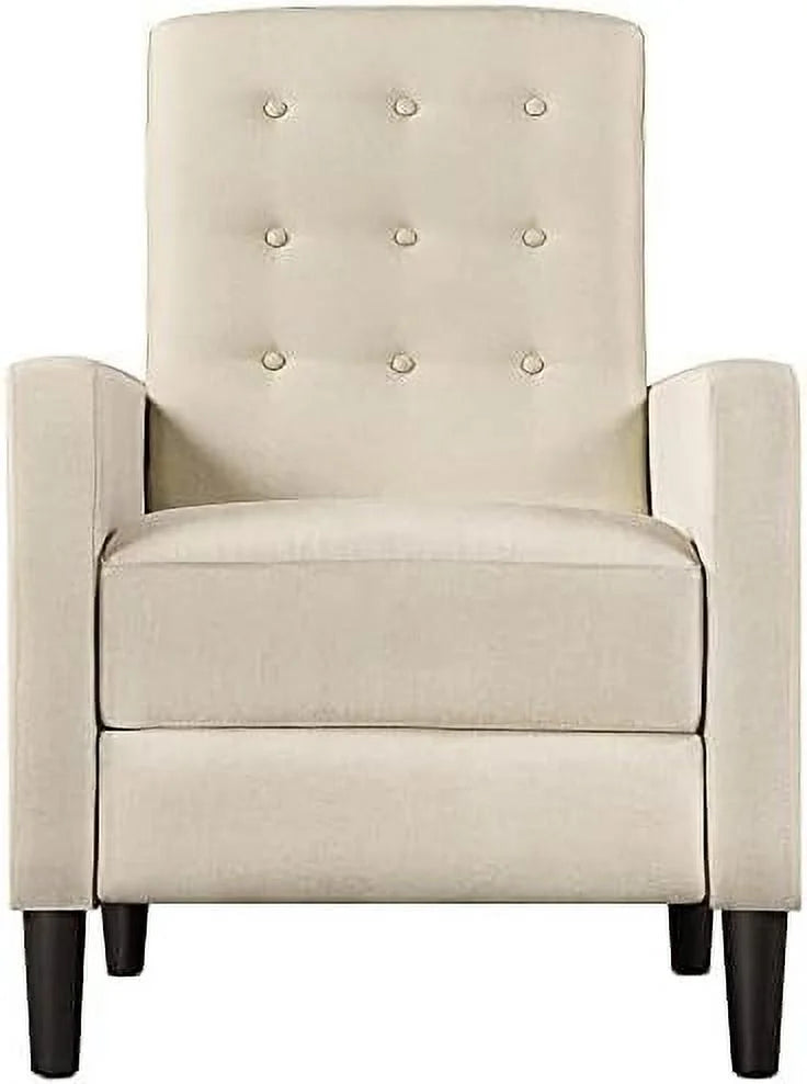 RUNFAYBIU Fabric Recliner Chair Mid-Century Modern Recliner Adjustable Single Recliner Sofa with Thicker Seat Cushion Tufted Upholstered Sofa with Pocket Spring for Living Room Bedroom Gr
