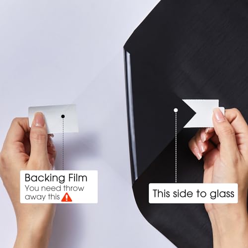 Coavas Blackout Window Privacy Film Anti UV Static Cling Removable (45.2 x 314.9 Inches) W9263