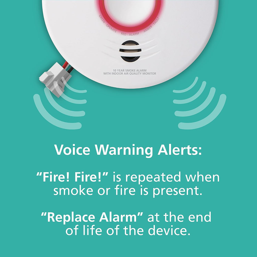 Kidde Smart Smoke Detector & Indoor Air Quality Monitor, WiFi, Hardwired W620