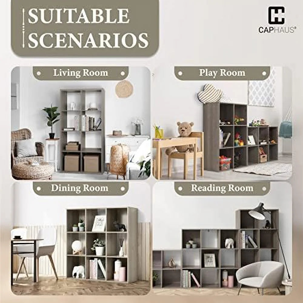 HOOMHIBIU 13-Inch 8-Cube Organizer Bookcase White D919