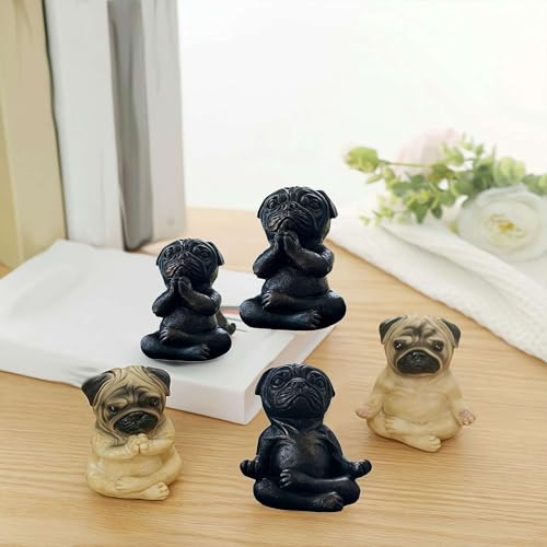 Meditating Pug Statue Large Garden Ornament k7