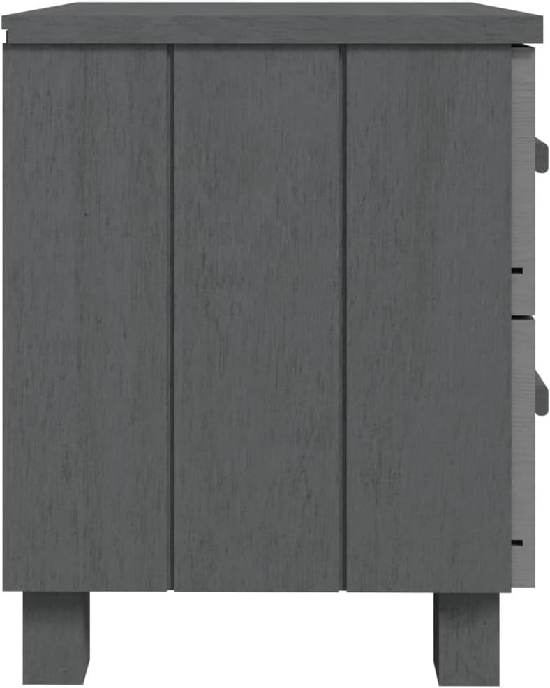 Solid Wood Bedside Cabinets Dark Gray Allesoky HAMAR 2-piece C534