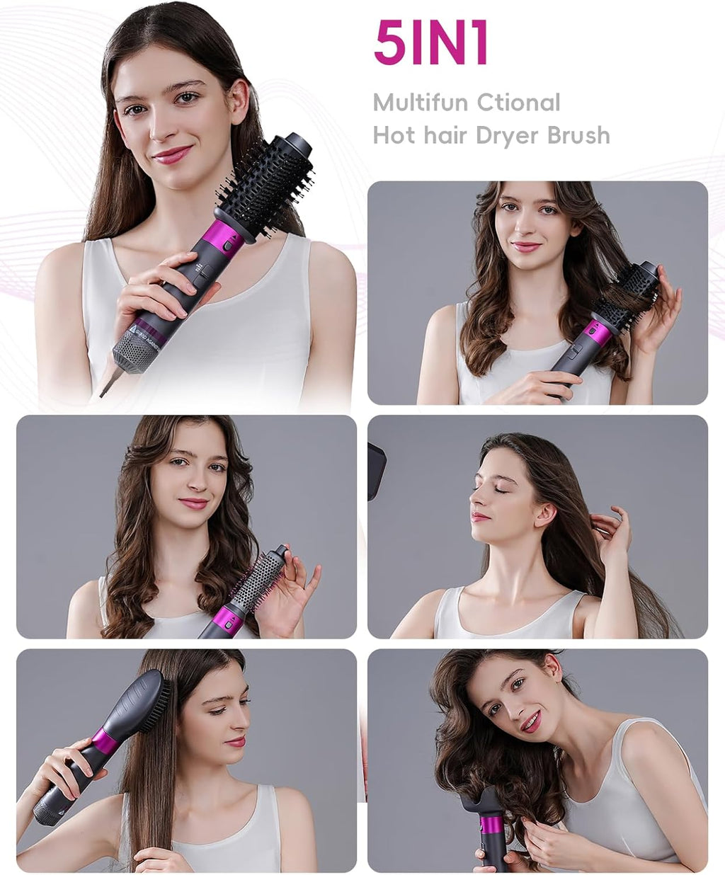 5 in 1 Hair Dryer Brush with Negative Ion Technology N10915