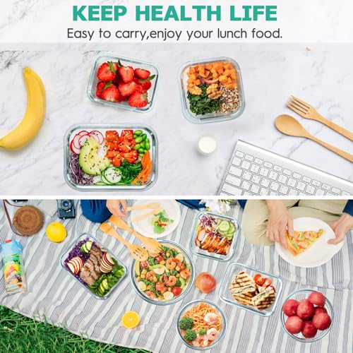 34pcs Glass Food Storage Containers with Lids, Airtight Meal Prep Set, BPA-Free N777590