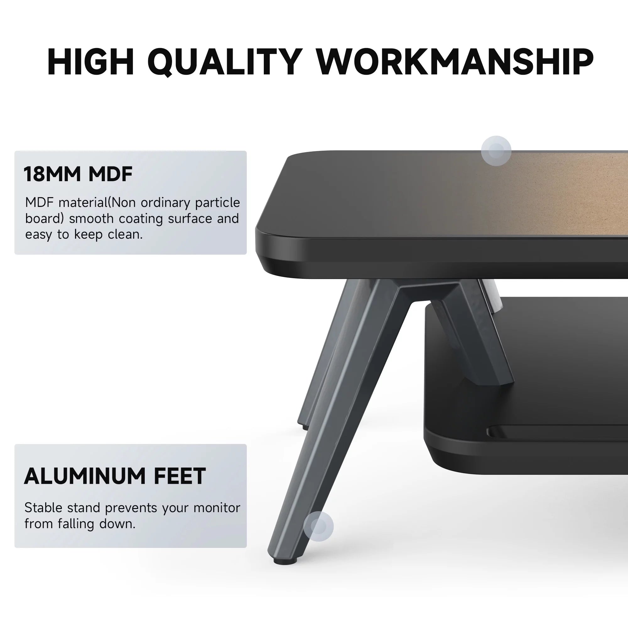 Monitor Stand Riser for 2 Monitors, 42.5 Inch Desk Shelf with Storage Organizer k7p