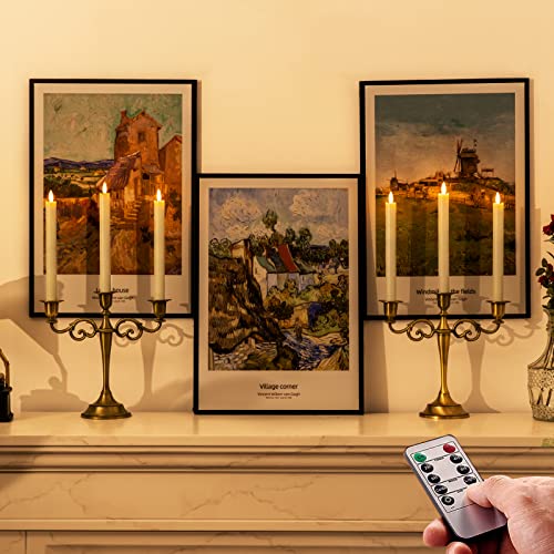 Flameless Taper Candles with Remote Timer, White LED Battery Operated 9.6 Inch q7