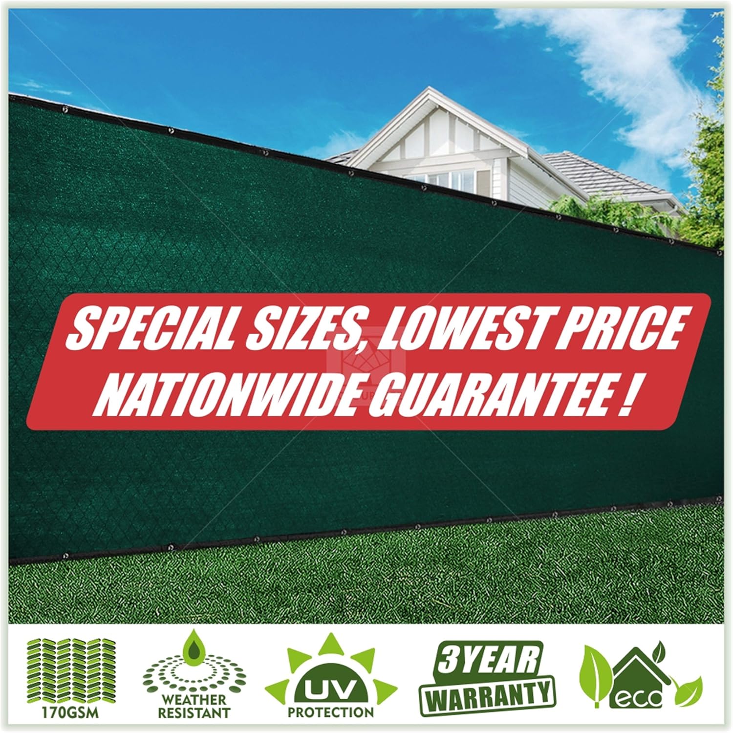 Green Fence Privacy Screen 8x50 ft Heavy Duty Shade Tarp a7