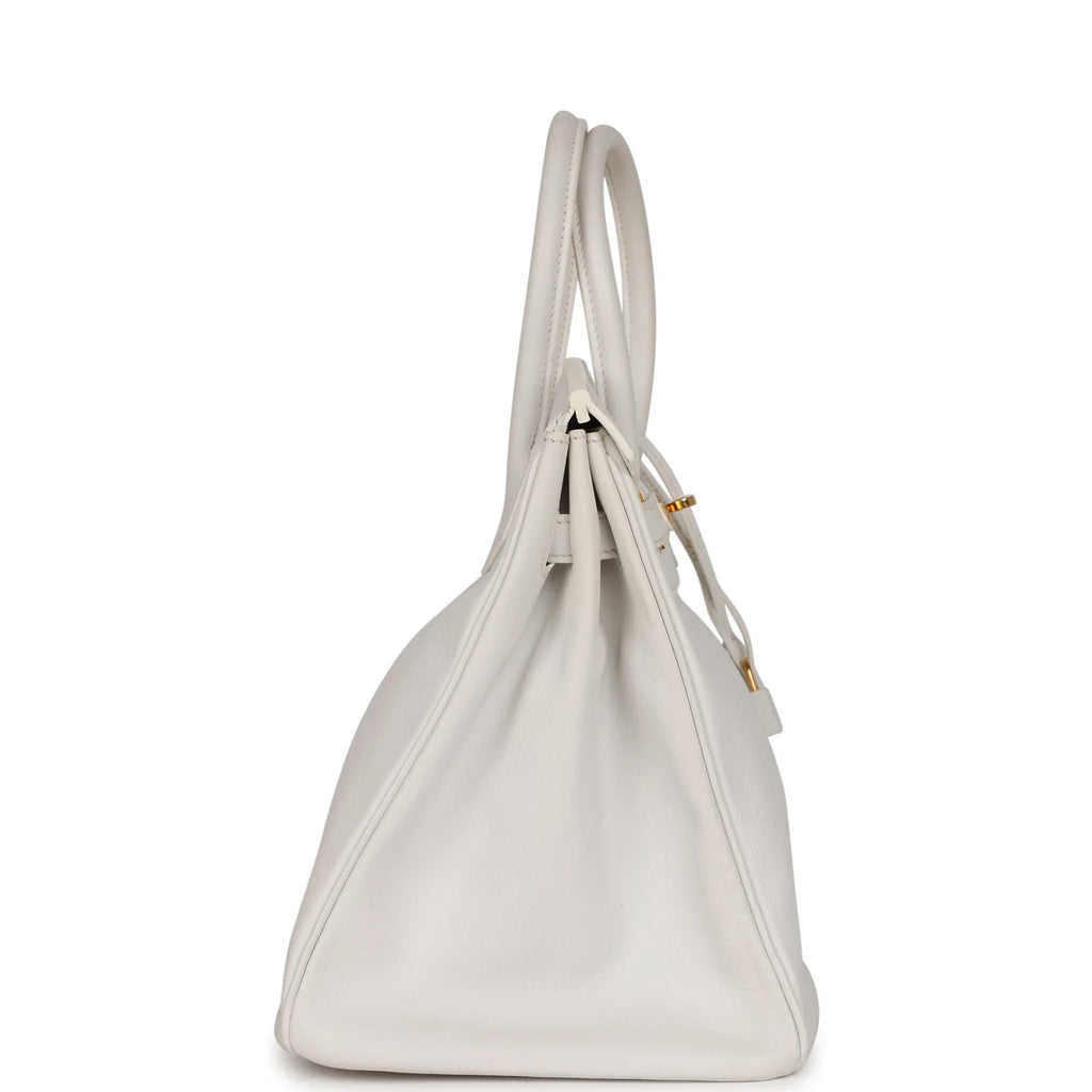 White Epsom Leather Birkin 35 Gold Hardware k7