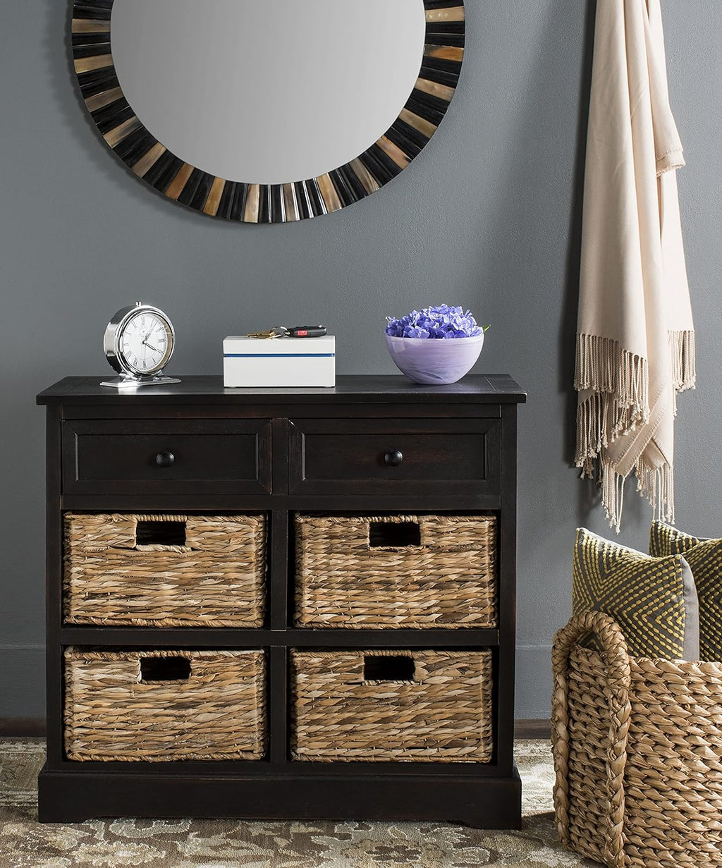 Safavieh American Homes Collection Herman Brown Wicker Basket Storage Unit