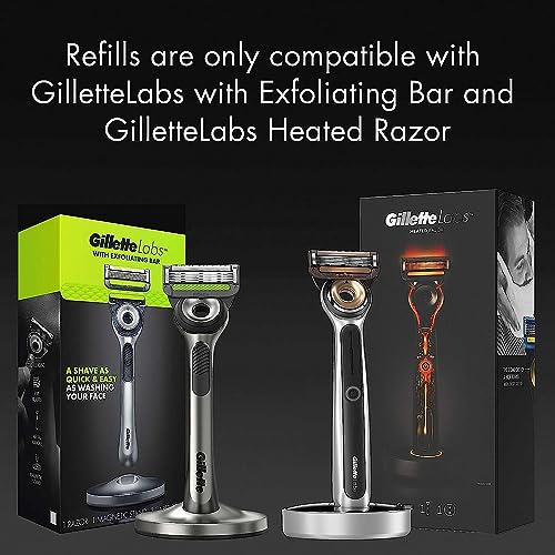 GilletteLabs Men's Razor Blade Refills, 6 Cartridges, Compatible with GilletteLabs Razors J2401