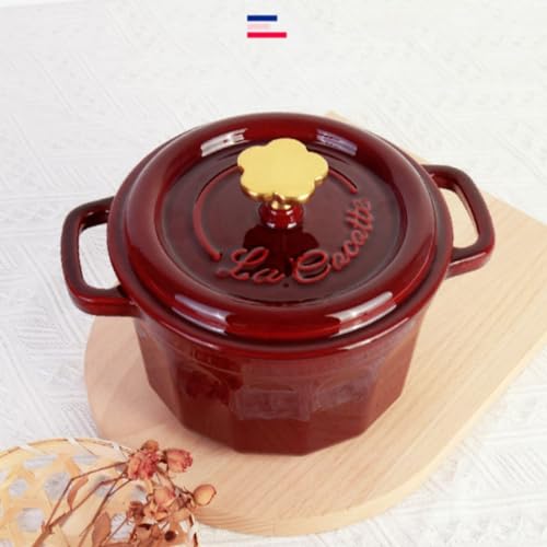 2QT Cast Iron Dutch Oven with Star Knob, Red X9935
