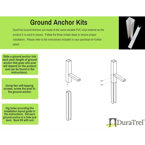 PVC Vinyl Garden Trellis with Ground Anchors White a7