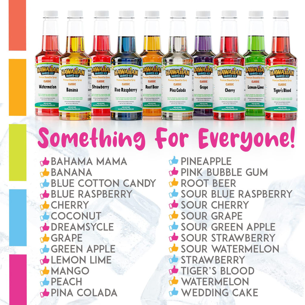 Hawaiian Shaved Ice 10 Flavor Syrups and Accessories Bundle W226187