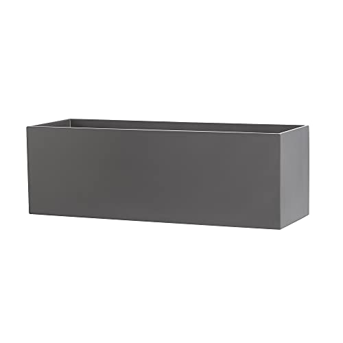 Belmont Rectangle Fiberglass Planter Box, Grey, L:36" x W:12" x H:12"