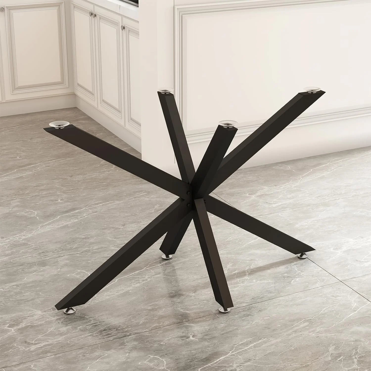 Modern Table Base Black 28" Metal Dining Table Legs with Suction Cups, Desk Base for Marble,Glass,Wood Top, Furniture Legs for Coffee Table, End Table, Home,Kitchen, Office