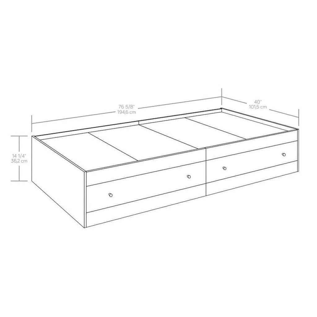 Pemberly Row Mates Bed in Vintage Oak Finish D2605
