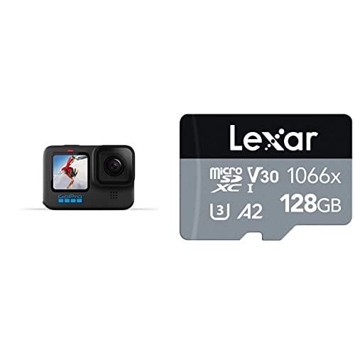 GoPro HERO10 Black - Waterproof Action Camera with Front LCD and Touch Rear Screens, 5.3K60 Ultra HD Video, 23MP Photos and Enduro Battery (HERO10 Black/HERO9 Black)