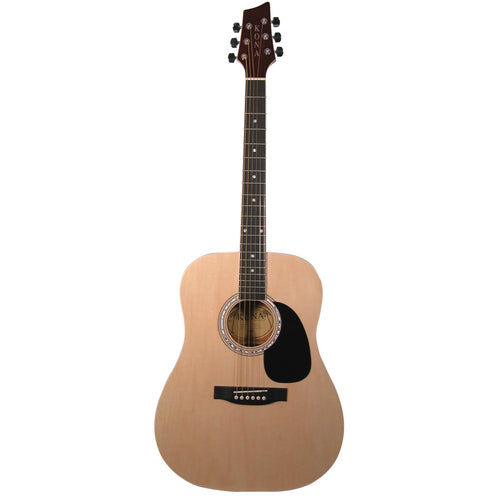 Kona Guitars K41 41-inch Acoustic Dreadnought Guitar, Natural Finish - Radiant Selections
